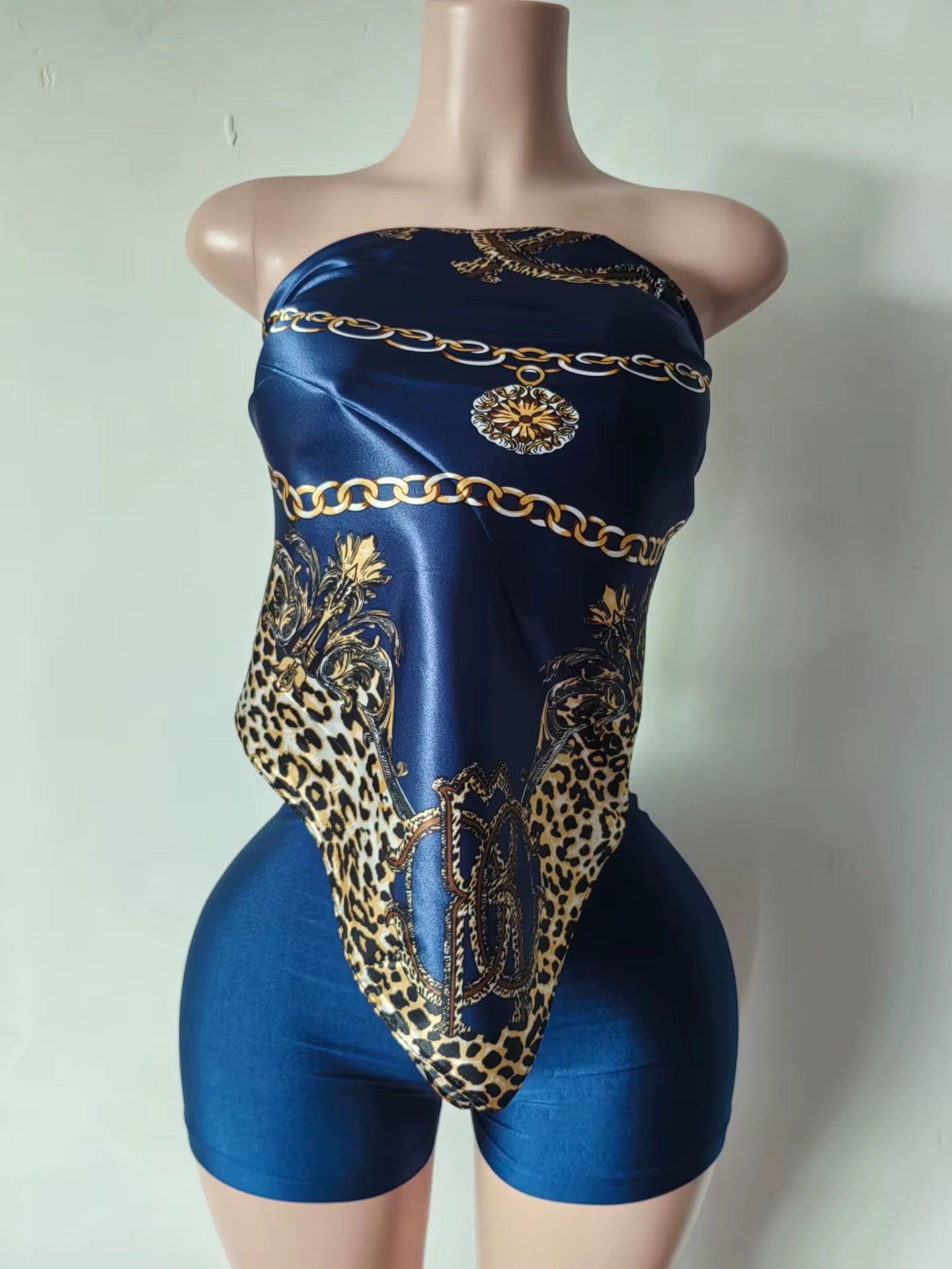 Royal Blue Silk Scarf Set
