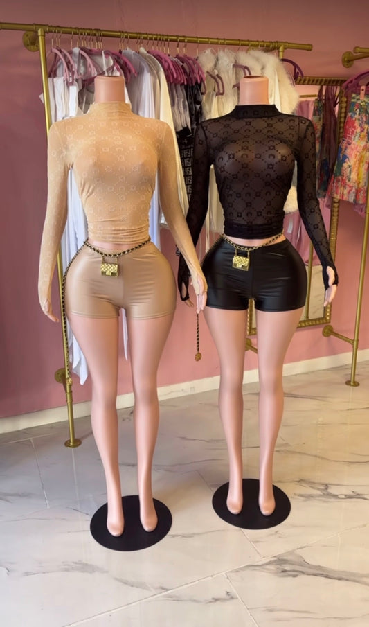 M.Serre Top & Short Set BlACK