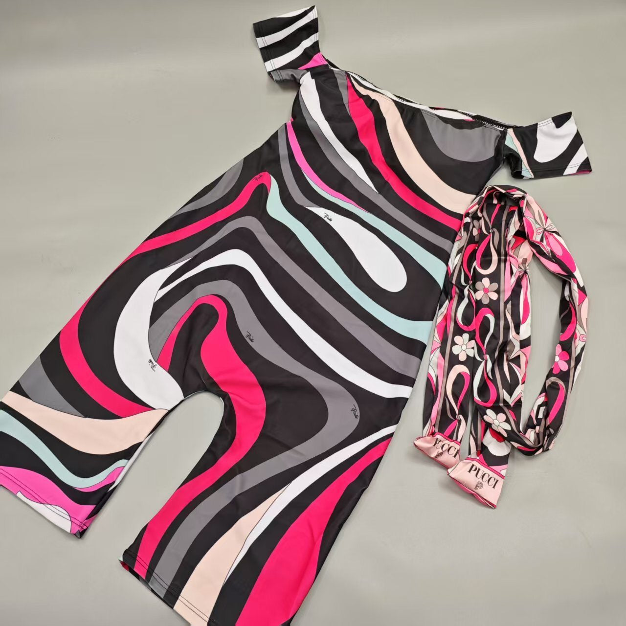 Pucci Jumpsuit W/HeadScarf (Pink)