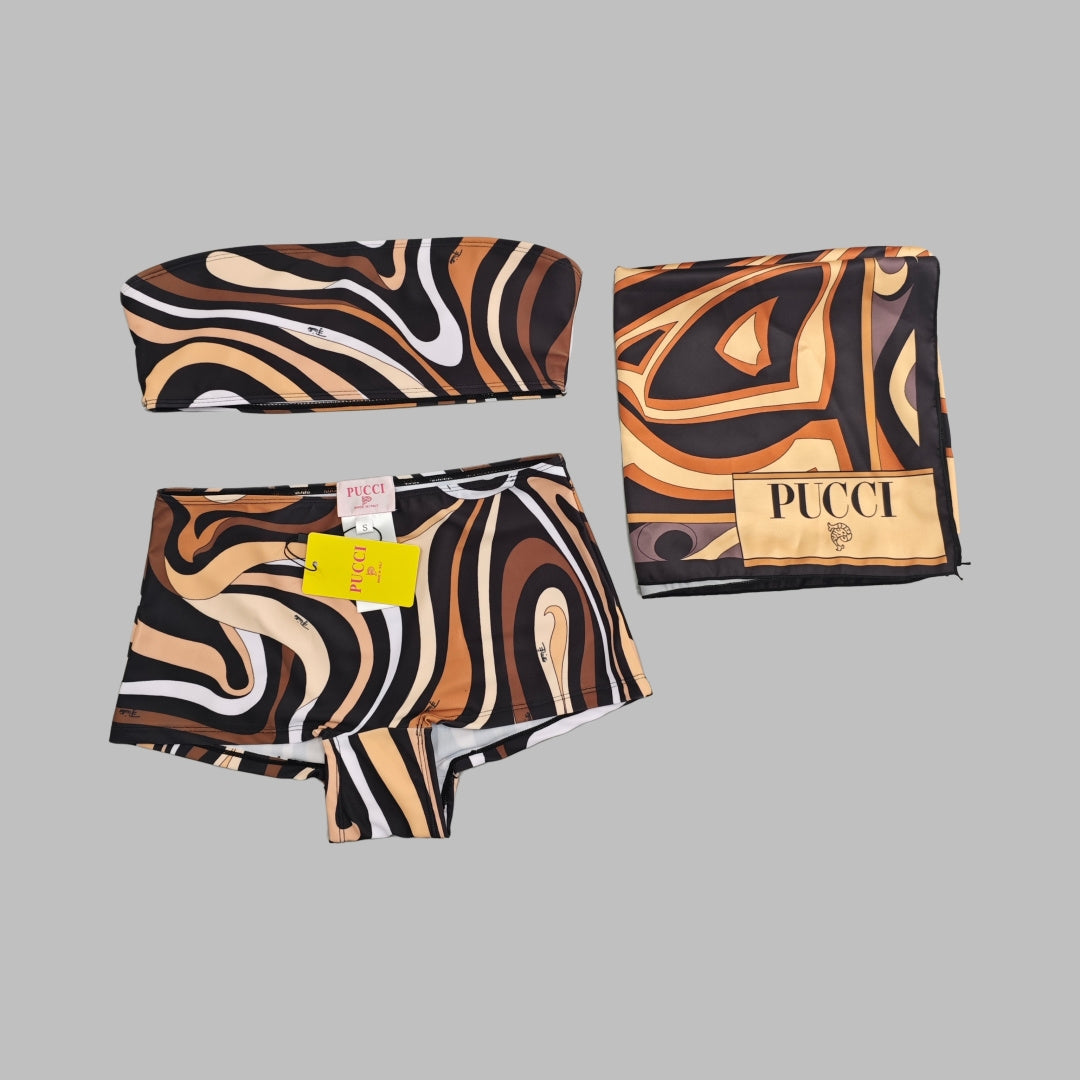 Pucci Brown 3pc Swim