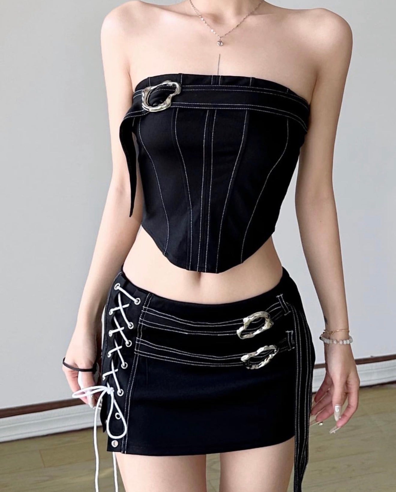 Denim Skirt Set